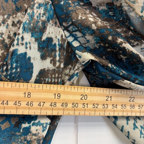 Vintage Valerie Stevens Womens Boho Animal Print Peasant Top Size M Brown Teal - Picture 4 of 9